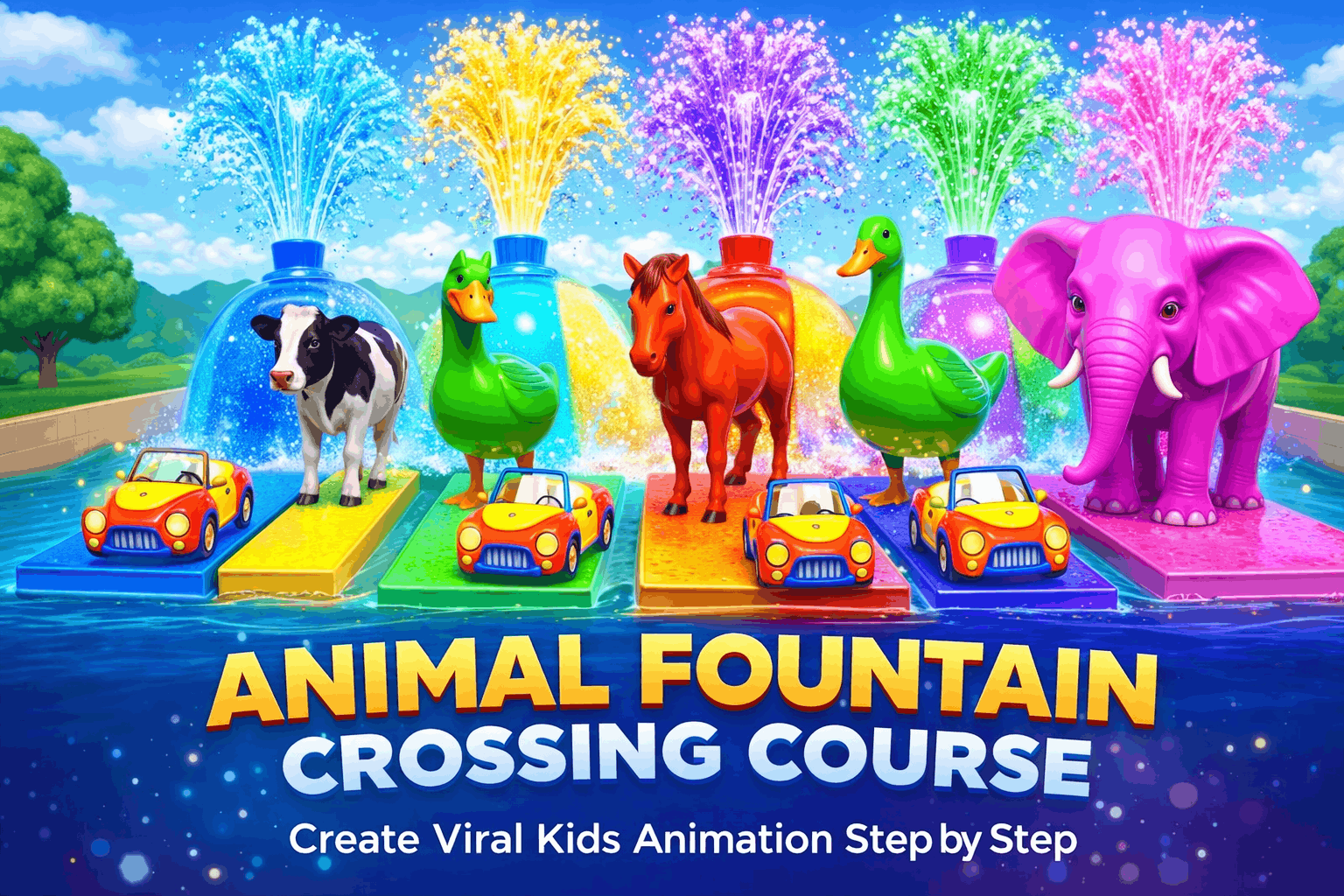 Animal Fountain Crossing – Full 3D Animation Course (Blender)