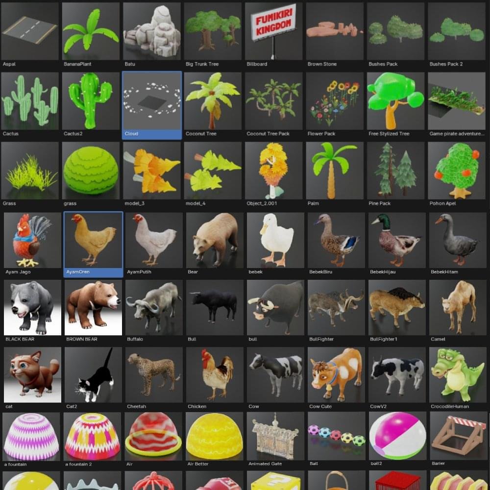 Animal Crossing Fountain Asset Pack