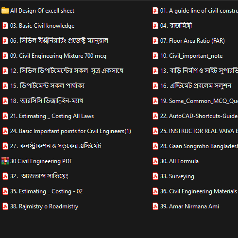 Civil Engineering Resource Pack – 40 PDF Books + 79 Excel Estimation Files - Image 3