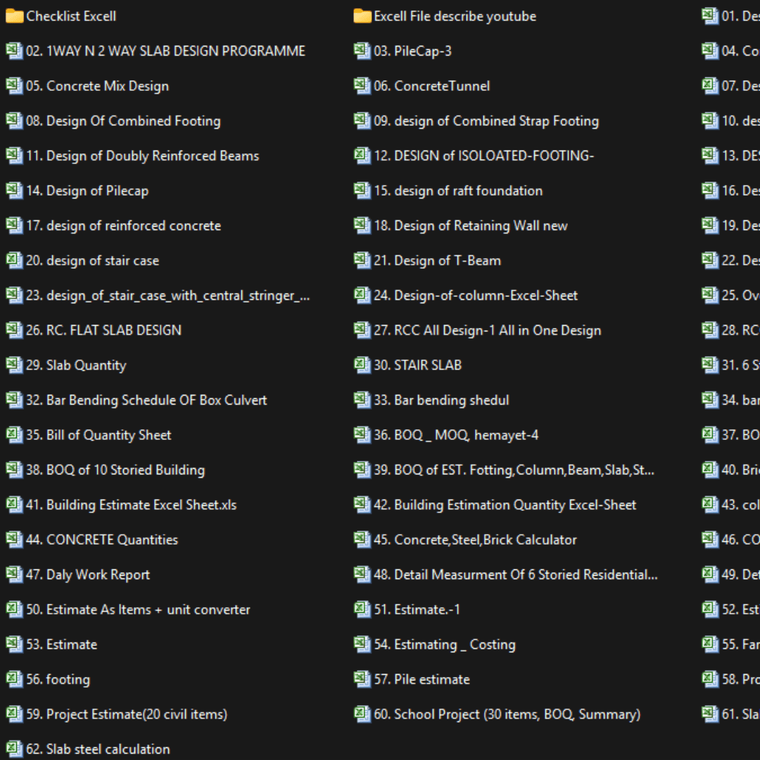 Civil Engineering Resource Pack – 40 PDF Books + 79 Excel Estimation Files - Image 2